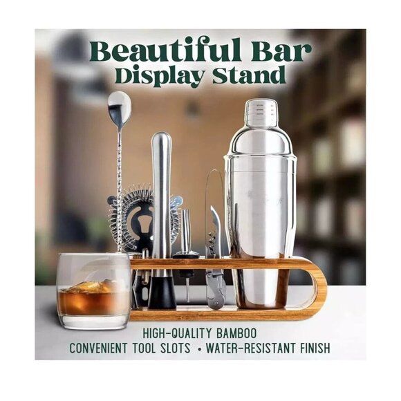 10-Pieces Mixology Bar Kit with Stand Complete Cocktail Shaker Bartender Tools - Picture 2 of 6